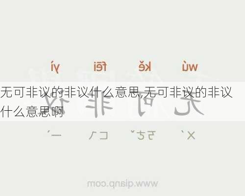 无可非议的非议什么意思,无可非议的非议什么意思啊