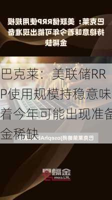 巴克莱：美联储RRP使用规模持稳意味着今年可能出现准备金稀缺