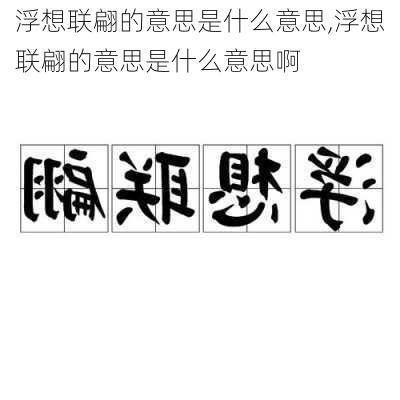 浮想联翩的意思是什么意思,浮想联翩的意思是什么意思啊