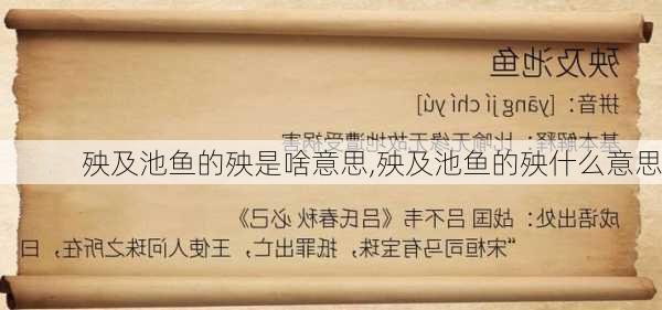 殃及池鱼的殃是啥意思,殃及池鱼的殃什么意思