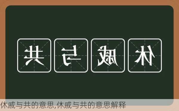 休戚与共的意思,休戚与共的意思解释