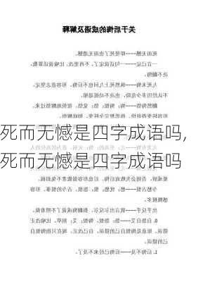 死而无憾是四字成语吗,死而无憾是四字成语吗