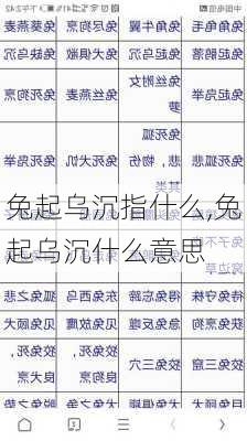 兔起乌沉指什么,兔起乌沉什么意思