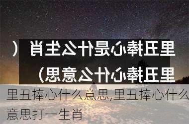 里丑捧心什么意思,里丑捧心什么意思打一生肖