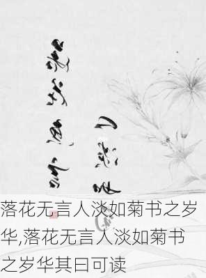 落花无言人淡如菊书之岁华,落花无言人淡如菊书之岁华其曰可读