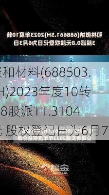 聚和材料(688503.SH)2023年度10转4.8股派11.3104元 股权登记日为6月7日