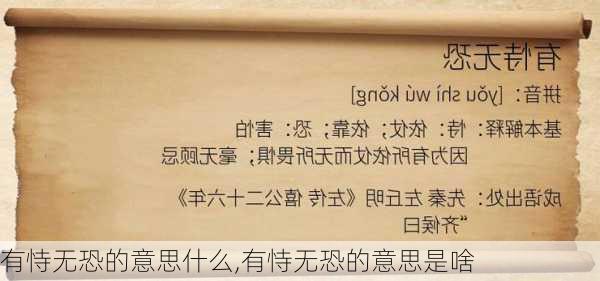 有恃无恐的意思什么,有恃无恐的意思是啥