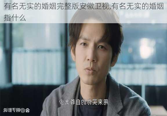 有名无实的婚姻完整版安徽卫视,有名无实的婚姻指什么