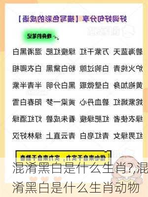 混淆黑白是什么生肖?,混淆黑白是什么生肖动物