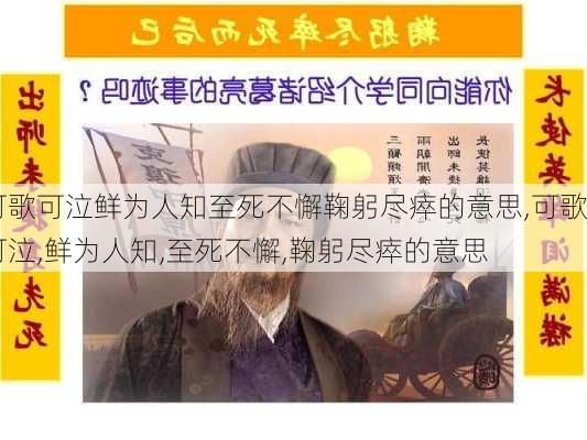 可歌可泣鲜为人知至死不懈鞠躬尽瘁的意思,可歌可泣,鲜为人知,至死不懈,鞠躬尽瘁的意思