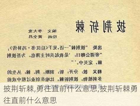 披荆斩棘,勇往直前什么意思,披荆斩棘勇往直前什么意思