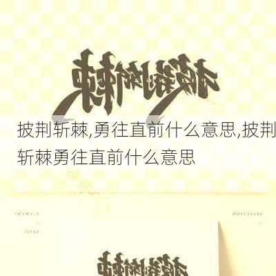 披荆斩棘,勇往直前什么意思,披荆斩棘勇往直前什么意思