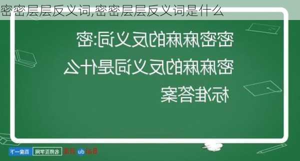 密密层层反义词,密密层层反义词是什么