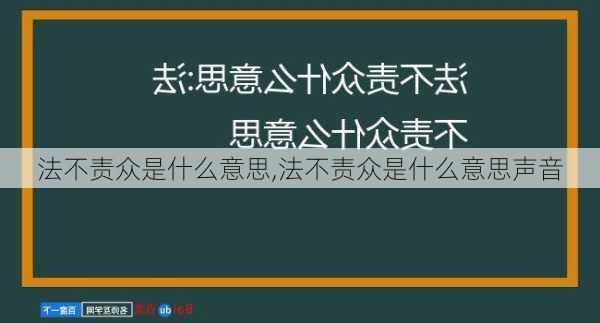 法不责众是什么意思,法不责众是什么意思声音