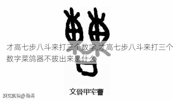 才高七步八斗来打三个数字,才高七步八斗来打三个数字菜鸽器不拔出来是什么