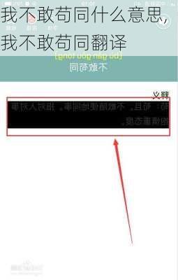 我不敢苟同什么意思,我不敢苟同翻译