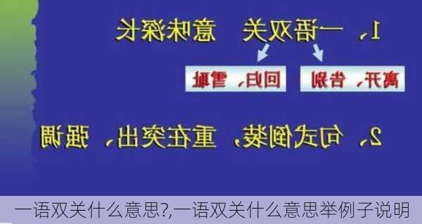 一语双关什么意思?,一语双关什么意思举例子说明