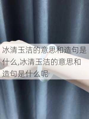 冰清玉洁的意思和造句是什么,冰清玉洁的意思和造句是什么呢