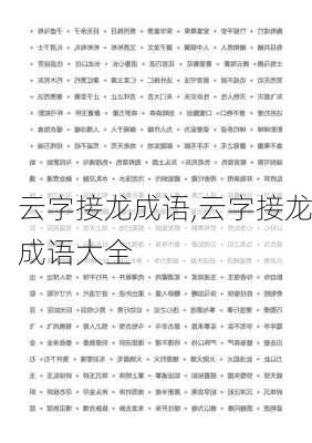 云字接龙成语,云字接龙成语大全