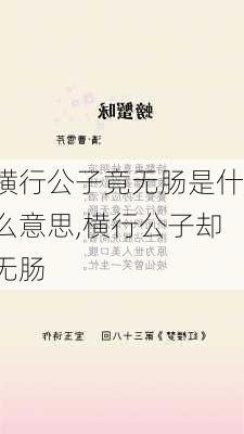 横行公子竟无肠是什么意思,横行公子却无肠