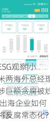 ESG观察|小米两海外总经理涉巨额贪腐被炒 出海企业如何将反腐常态化？