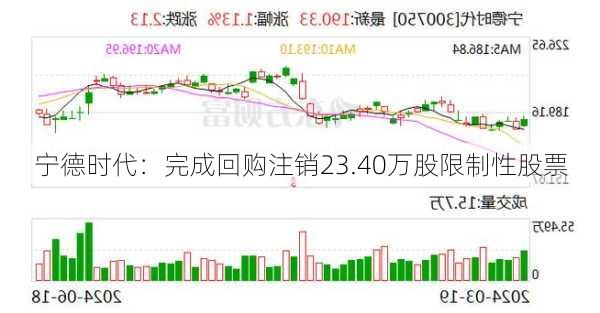 宁德时代：完成回购注销23.40万股限制性股票