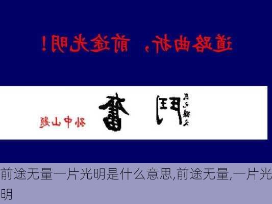 前途无量一片光明是什么意思,前途无量,一片光明