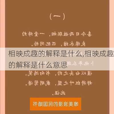 相映成趣的解释是什么,相映成趣的解释是什么意思