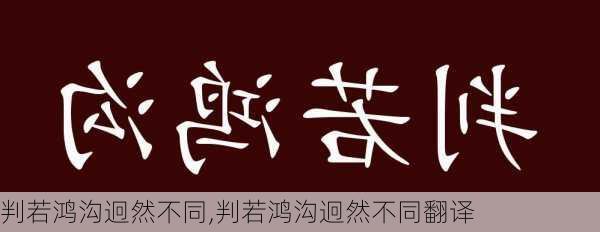 判若鸿沟迥然不同,判若鸿沟迥然不同翻译