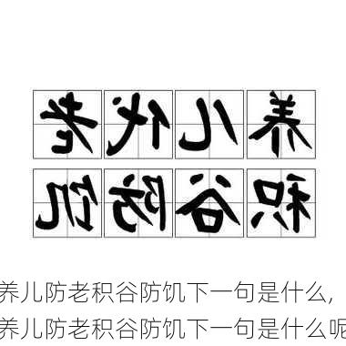 养儿防老积谷防饥下一句是什么,养儿防老积谷防饥下一句是什么呢