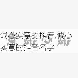 诚心实意的抖音,诚心实意的抖音名字