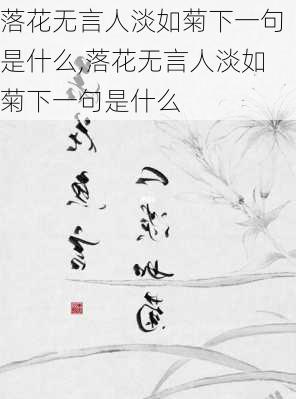 落花无言人淡如菊下一句是什么,落花无言人淡如菊下一句是什么