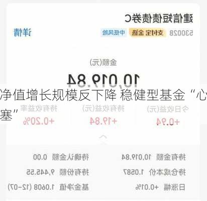 净值增长规模反下降 稳健型基金“心塞”