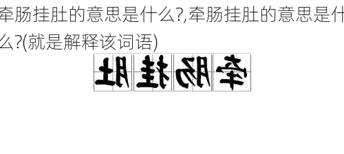 牵肠挂肚的意思是什么?,牵肠挂肚的意思是什么?(就是解释该词语)