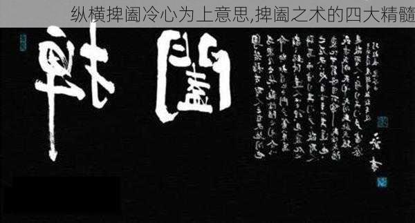 纵横捭阖冷心为上意思,捭阖之术的四大精髓