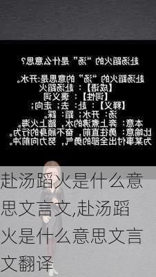 赴汤蹈火是什么意思文言文,赴汤蹈火是什么意思文言文翻译