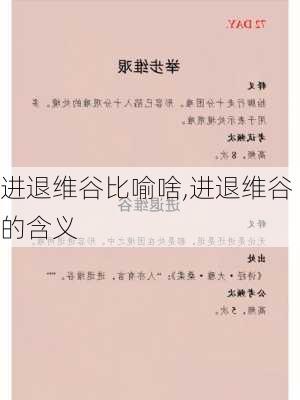 进退维谷比喻啥,进退维谷的含义