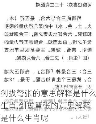 剑拔弩张的意思解释是什么生肖,剑拔弩张的意思解释是什么生肖呢