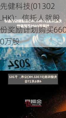 先健科技(01302.HK)：信托人就股份奖励计划购买6600万股