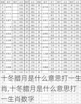 十冬腊月是什么意思打一生肖,十冬腊月是什么意思打一生肖数字