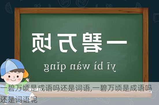 一碧万顷是成语吗还是词语,一碧万顷是成语吗还是词语呢