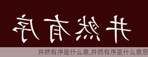 井然有序是什么意,井然有序是什么意思