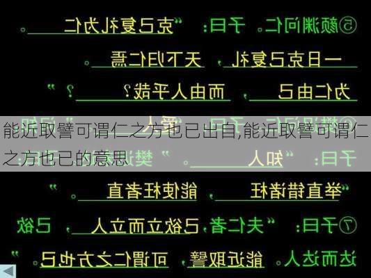 能近取譬可谓仁之方也已出自,能近取譬可谓仁之方也已的意思