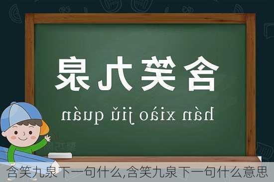 含笑九泉下一句什么,含笑九泉下一句什么意思