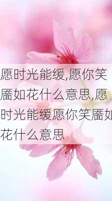 愿时光能缓,愿你笑靥如花什么意思,愿时光能缓愿你笑靥如花什么意思