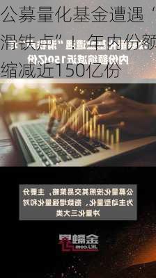 公募量化基金遭遇“滑铁卢”！年内份额缩减近150亿份