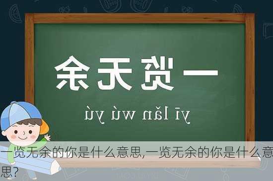 一览无余的你是什么意思,一览无余的你是什么意思?