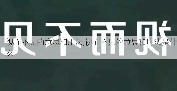 视而不见的意思和用法,视而不见的意思和用法是什么