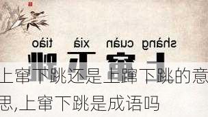 上窜下跳还是上蹿下跳的意思,上窜下跳是成语吗