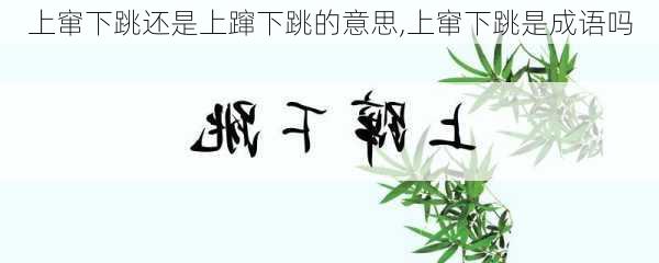 上窜下跳还是上蹿下跳的意思,上窜下跳是成语吗